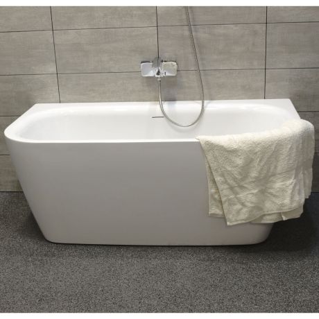 Przejdź do produktu Wanna wolnostojąca przyścienna 150x75 cm Kerra Mona biały połysk