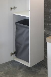 Kosz na pranie 310x570x230mm, tkanina, rzep, szary
