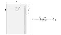 Brodzik prostokątny konglomeratowy 75x100x1,5 cm z syfonem w komplecie Sanplast B-M/SPACE S 645-410-0230-01-000 biały