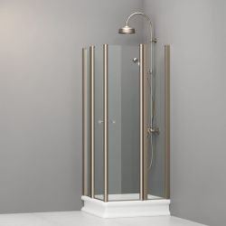 Kabina prysznicowa Retro 80x80 cm w kolorze bronzo Kerasan 9159T3