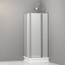 Kabina prysznicowa Retro 80x80 cm z piaskowanym szkłem Kerasan 9159S0 chrom