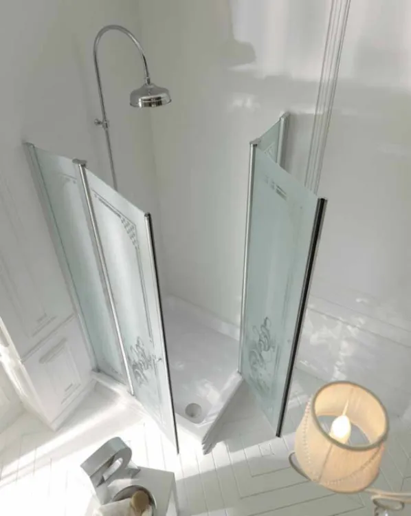 Kabina prysznicowa Retro Kerasan - drzwi otwierane na zewnątrz