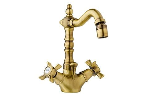 Bateria bidetowa jednootworowa wysoka retro Giulini Parigi 7358 bronzo