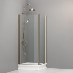 Kabina prysznicowa Retro 80x80 cm z profilami bronzo Kerasan 9160T3
