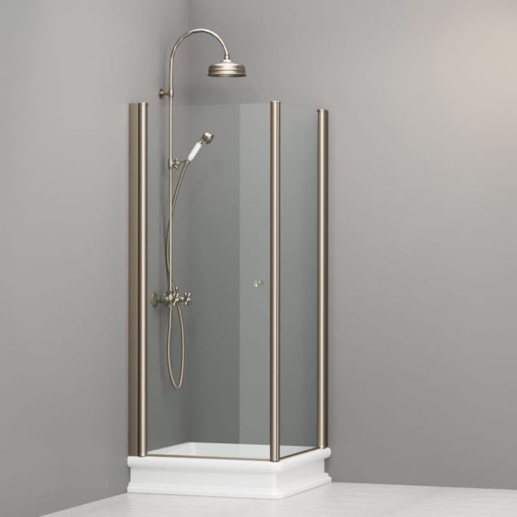 Kabina prysznicowa Retro 80x80 cm z profilami bronzo Kerasan 9160T3