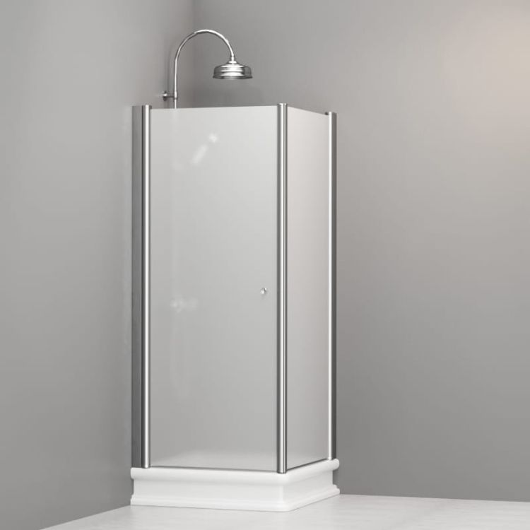 Kabina prysznicowa Retro 80x80 cm z piaskowanym szkłem Kerasan 9160S0 chrom