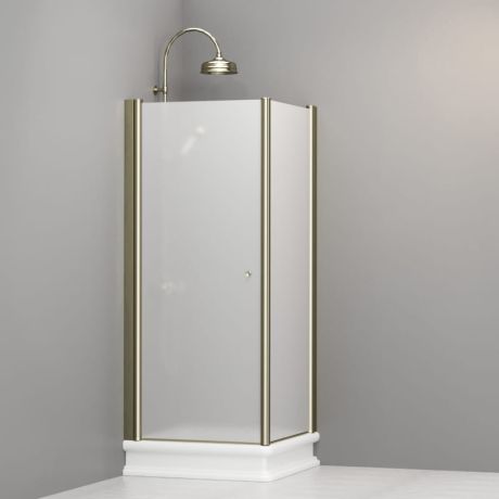 Przejdź do produktu Kabina prysznicowa Retro 80x80 cm z piaskowanym szkłem i profilami bronzo Kerasan 9160S3