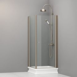 Kabina prysznicowa Retro 80x80 cm z profilami bronzo Kerasan 9161T3