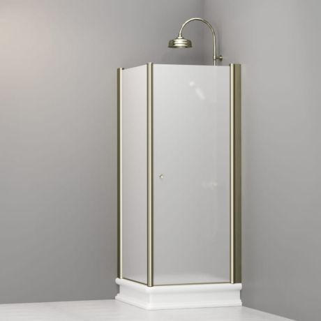 Przejdź do produktu Kabina prysznicowa Retro 80x80 cm z piaskowanym szkłem i profilami bronzo Kerasan 9161S3