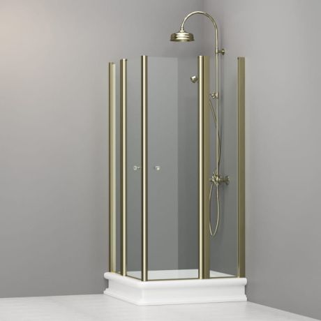 Przejdź do produktu Kabina prysznicowa Retro 90x90 cm ze złotymi profilami Kerasan 9145T1
