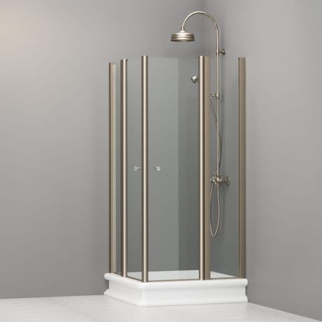 Przejdź do produktu Kabina prysznicowa Retro 90x90 cm z profilami bronzo Kerasan 9145T3