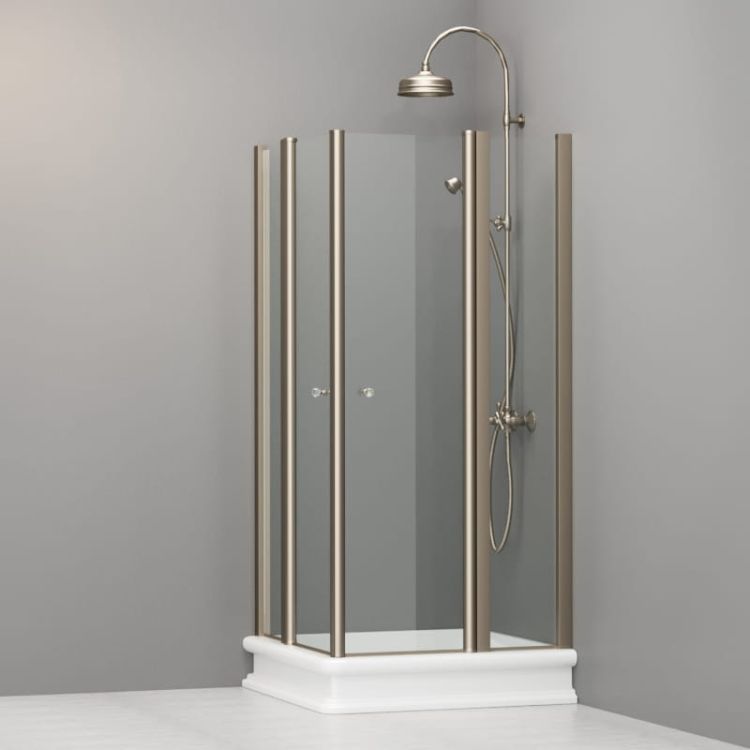 Kabina prysznicowa Retro 90x90 cm z profilami bronzo Kerasan 9145T3