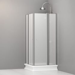 Kabina prysznicowa Retro 90x90 cm z piaskowanym szkłem Kerasan 9145S0 chrom