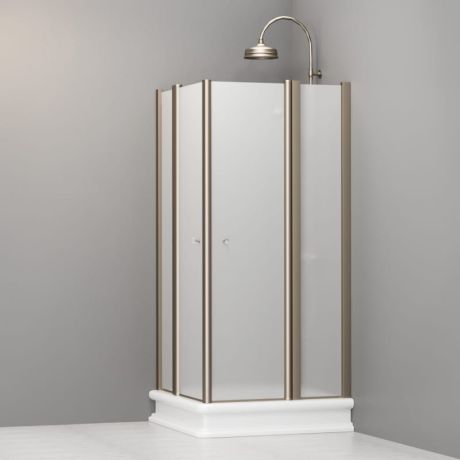 Przejdź do produktu Kabina prysznicowa Retro 90x90 cm z piaskowanym szkłem i profilami bronzo Kerasan 9145S3