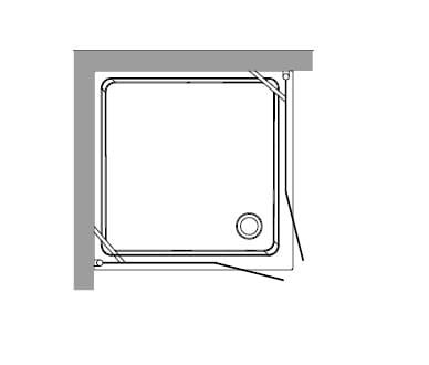 Kabina prysznicowa Retro 90x90 cm z ornamentem Kerasan 9145N0 chrom