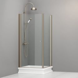 Kabina prysznicowa Retro 90x90 cm z profilami bronzo Kerasan 9146T3 prawa