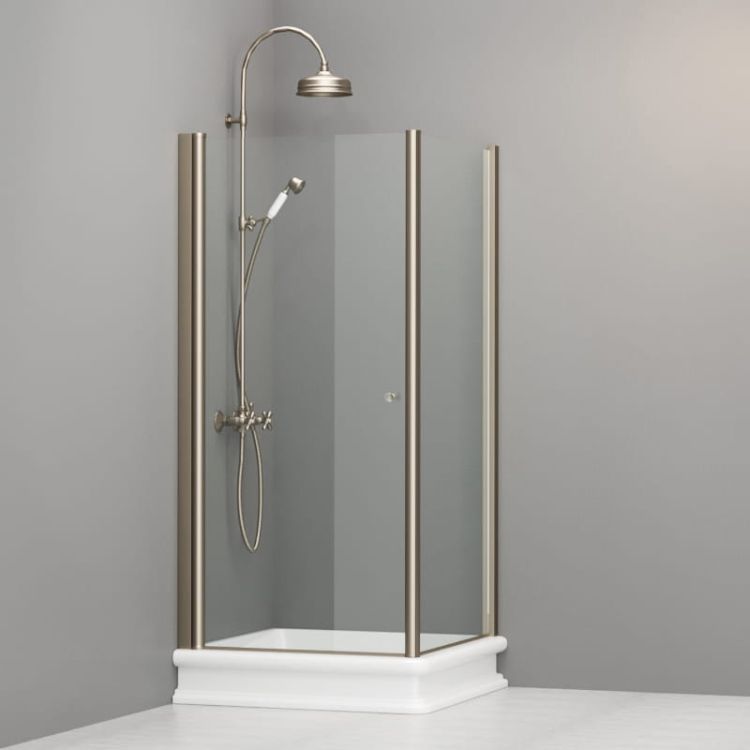 Kabina prysznicowa Retro 90x90 cm z profilami bronzo Kerasan 9146T3 prawa