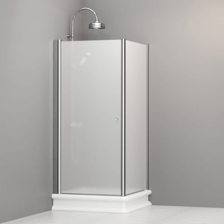 Przejdź do produktu Kabina prysznicowa Retro 90x90 cm z piaskowanym szkłem Kerasan 9146S0 chrom prawa