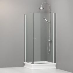 Kabina prysznicowa Retro 90x90 cm Kerasan 9147T0 chrom lewa