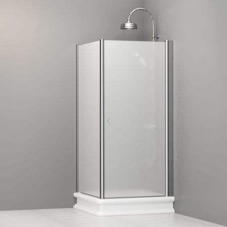 Przejdź do produktu Kabina prysznicowa Retro 90x90 cm z piaskowanym szkłem Kerasan 9147S0 chrom lewa