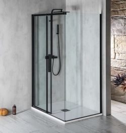 ALTIS LINE BLACK prostokątna kabina prysznicowa 1100x800 mm, wariant L/P