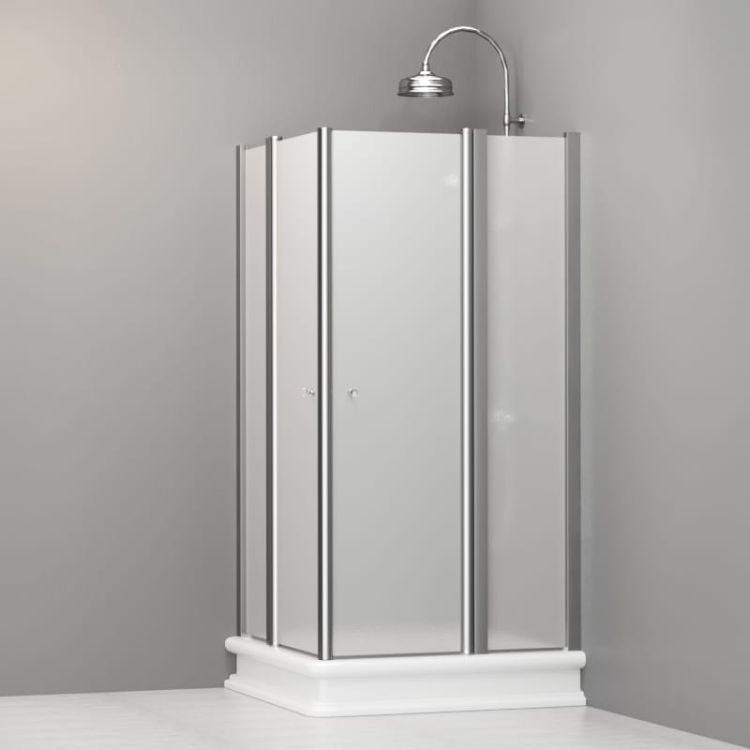 Kabina prysznicowa Retro 100x100 cm z piaskowanym szkłem Kerasan 9148S0 chrom