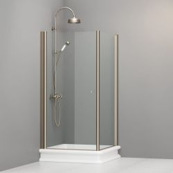Kabina prysznicowa Retro 100x100 cm z profilami bronzo Kerasan 9149T3 prawa