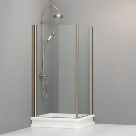 Przejdź do produktu Kabina prysznicowa Retro 100x100 cm z profilami bronzo Kerasan 9149T3 prawa