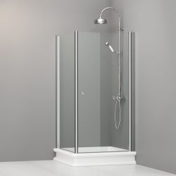 Kabina prysznicowa Retro 100x100 cm Kerasan 9150T0 chrom lewa