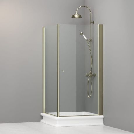 Przejdź do produktu Kabina prysznicowa Retro 100x100 cm ze złotymi profilami Kerasan 9150T1 lewa