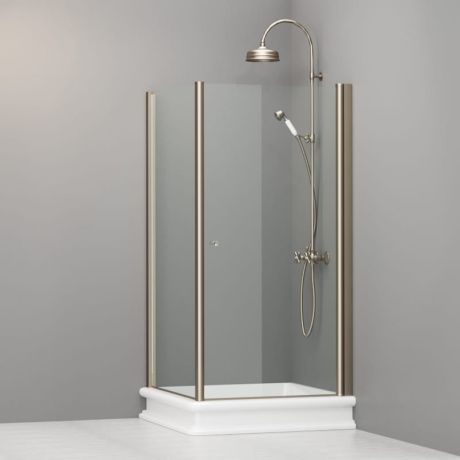 Przejdź do produktu Kabina prysznicowa Retro 100x100 cm z profilami bronzo Kerasan 9150T3 lewa