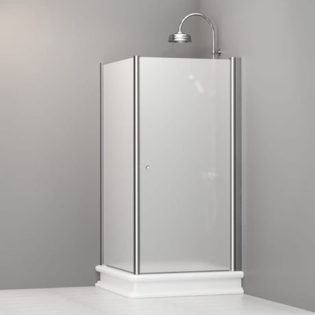 Przejdź do produktu Kabina prysznicowa Retro 100x100 cm z piaskowanym szkłem Kerasan 9150S0 chrom lewa