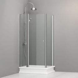 Kabina prysznicowa Retro 80x96 cm prostokątna Kerasan 9141T0 chrom prawa