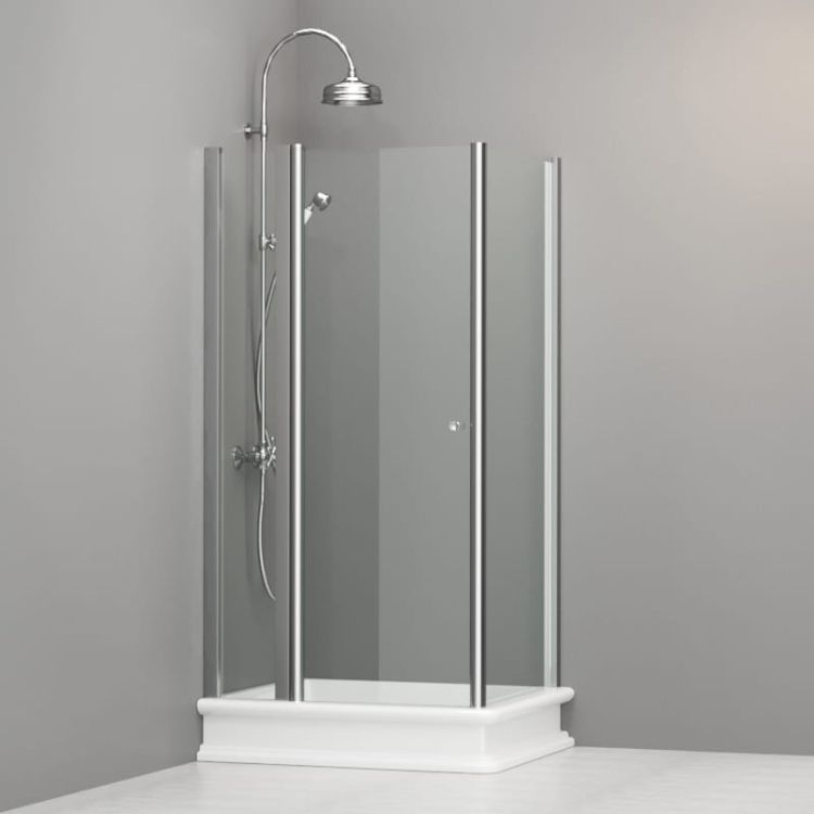 Kabina prysznicowa Retro 80x96 cm prostokątna Kerasan 9141T0 chrom prawa