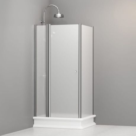 Przejdź do produktu Kabina prysznicowa Retro 80x96 cm prostokątna z piaskowanym szkłem Kerasan 9141S0 chrom prawa