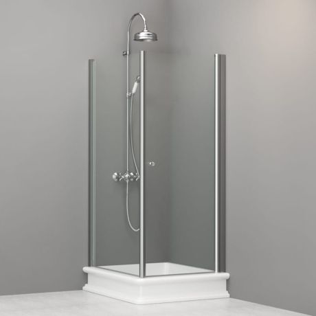 Przejdź do produktu Kabina prysznicowa Retro 80x96 cm prostokątna Kerasan 9143T0 chrom lewa