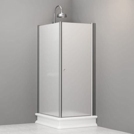 Przejdź do produktu Kabina prysznicowa Retro 80x96 cm prostokątna z piaskowanym szkłem Kerasan 9143S0 chrom lewa