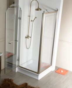 Brodzik prysznicowy Retro prostokątny 80x96 cm Kerasan 133701 biały połysk lewy