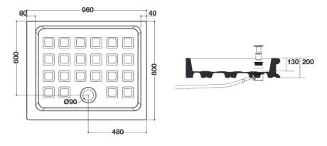 Przejdź do produktu Brodzik prysznicowy Retro prostokątny 80x96 cm Kerasan 133701 biały połysk lewy