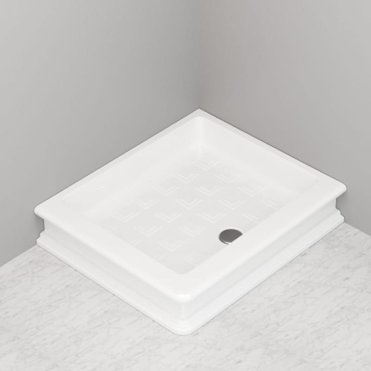 Brodzik prysznicowy Retro prostokątny 80x96 cm Kerasan 133701 biały połysk lewy