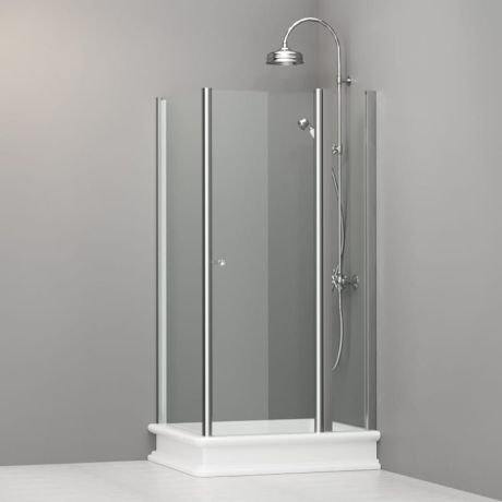 Przejdź do produktu Kabina prysznicowa Retro 80x96 cm prostokątna Kerasan 9142T0 chrom lewa