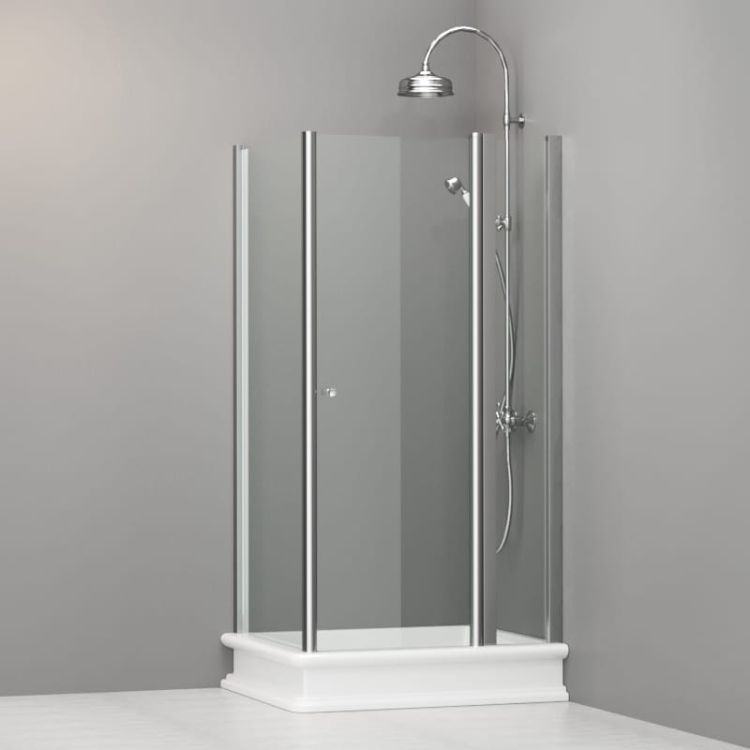 Kabina prysznicowa Retro 80x96 cm prostokątna Kerasan 9142T0 chrom lewa