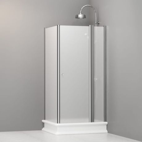 Przejdź do produktu Kabina prysznicowa Retro 80x96 cm prostokątna z piaskowanym szkłem Kerasan 9142S0 chrom lewa