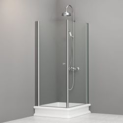 Kabina prysznicowa Retro 80x96 cm prostokątna Kerasan 9144T0 chrom prawa