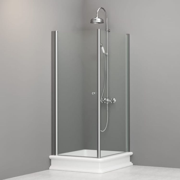 Kabina prysznicowa Retro 80x96 cm prostokątna Kerasan 9144T0 chrom prawa