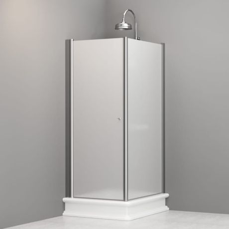 Przejdź do produktu Kabina prysznicowa Retro prostokątna 80x96 cm z piaskowanym szkłem Kerasan 9144S0 chrom prawa