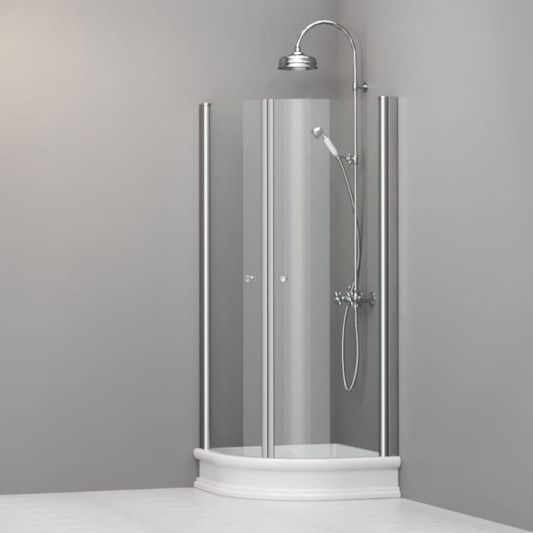 Kabina prysznicowa Retro 80x80 cm półokrągła Kerasan 9158T0 chrom