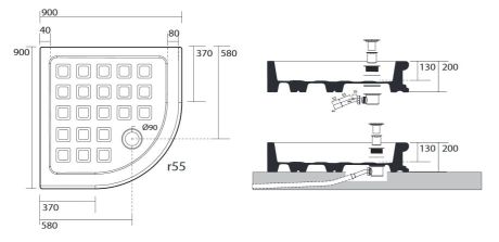 Przejdź do produktu Brodzik prysznicowy Retro półokrągły 90x90 cm Kerasan 133901 biały połysk