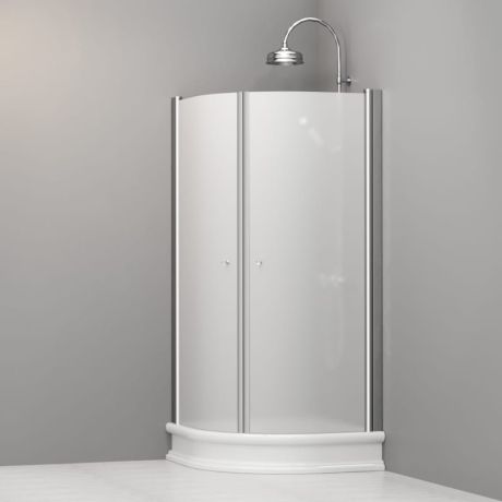 Przejdź do produktu Kabina prysznicowa Retro 90x90 cm półokrągła z piaskowanym szkłem Kerasan 9151S0 chrom