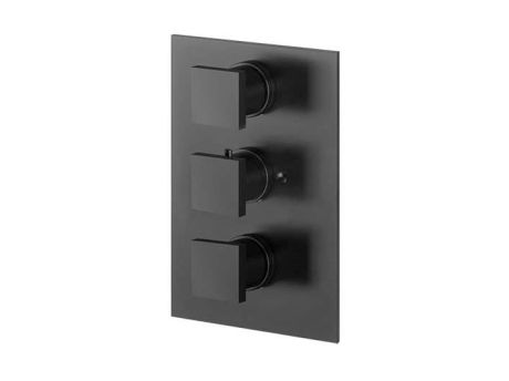Przejdź do produktu Zestaw prysznicowy podtynkowy kwadratową deszczownica 25 cm z baterią podtynkową termostatyczną, słuchawką prysznicową i syfonem z funkcją napełnienia Vedo Sette Nero VBS7232CZ/25/TERMO czarny mat
